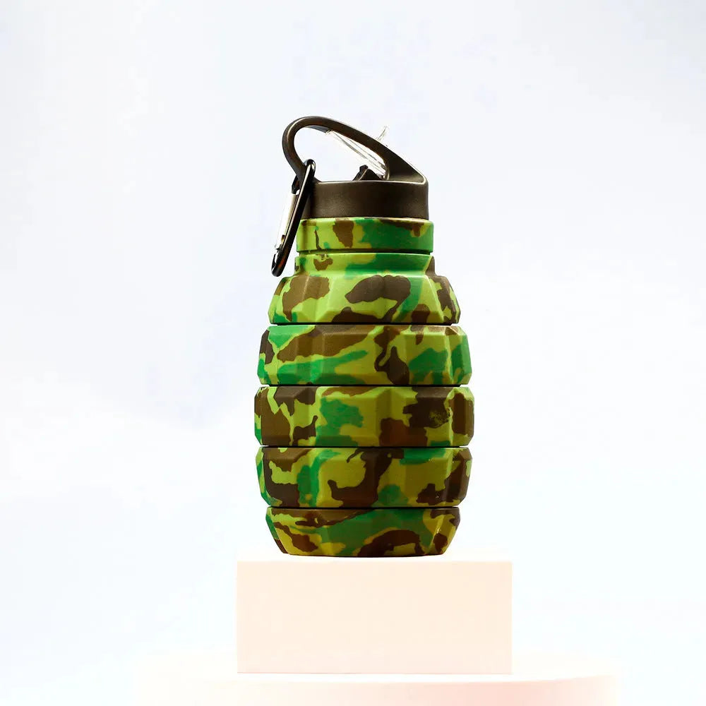 Foldable Water Bottle Food Grade Silicone Cycling Hiking Kettle With Hook - Bellarte Enchanté Foldable Water Bottle Food Grade Silicone Cycling Hiking Kettle With Hook